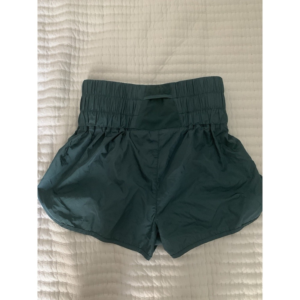 Free‎ People Movement The Way Home Shorts Sz M Peacock Blue Split Hem Running - Picture 3 of 12